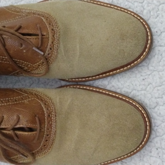 Martin Dingman Tan/Brown Suede Saddle Shoes 10 M - Picture 8 of 14